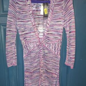 Dana Buchman Purple and Pink Cardigan
